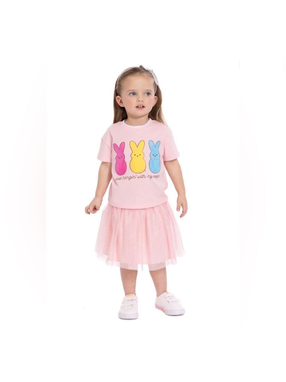 Pink Peeps Graphic Tee & Tulle Skirt Set